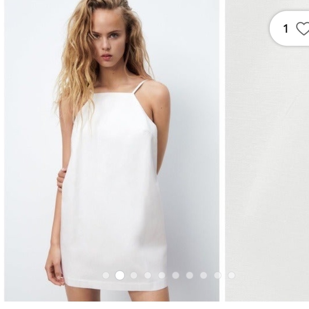 NWT ZARA White Linen Blend Mini Dress